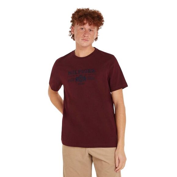 Tommy Hilfiger Mens Embroidered Logo T-Shirt / Purple